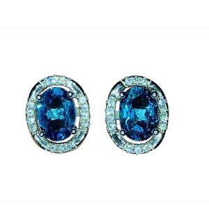 2 Carat Blue Topaz Earrings